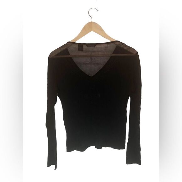 New York & Company Black Mesh Turquoise VTG Y2K Blouse - Picture 2 of 7